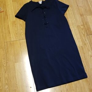 J Crew navy lace up casual dress XS